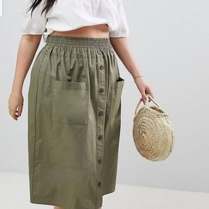 Cotton midi skirt